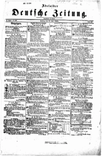 Front page of the Adelaider Deutsche Zeitung July 27 1860