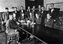 Editorial board of the first edition of the Blue Print, Georgia Tech's yearbook. 1908.