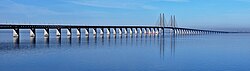 The Øresund Bridge connecting Copenhagen to southern Sweden