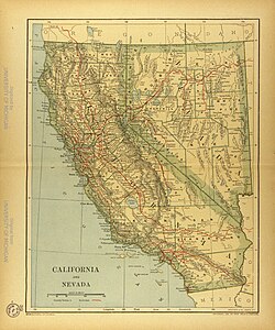 Map of California and Nevada