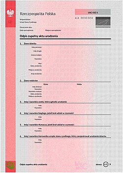 Birth certificate