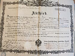 Austria military discharge letter