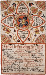 Baptismal Certificate (Geburts und Taufschein) for Maria Keim. Pennsylvania, USA. 1792.