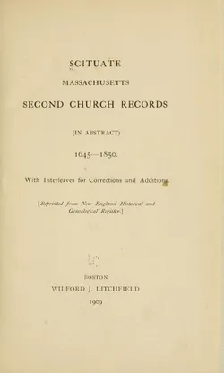 Massachusetts church records.
