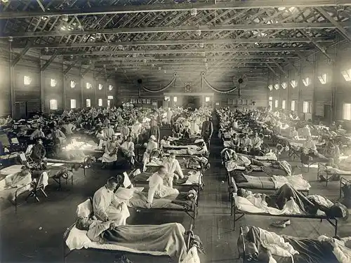 Camp Funston, at Fort Riley, Kansas, during the 1918 Spanish flu pandemic