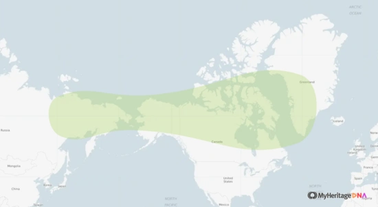 Inuit ethnicity map (MyHeritage)