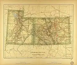 Map of Utah and Colorado