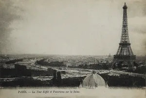 Eiffel Tower in Paris France- circa 1900