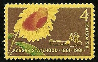 Kansas Statehood US Postage Stamp 1961