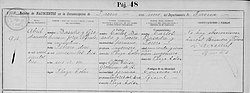 Birth record from Chile