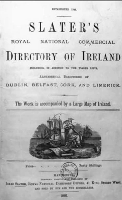 Cover page for the 1881 edition of Slater’s Commercial Directory of Ireland