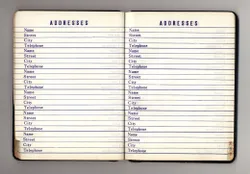 A spread from an old address book